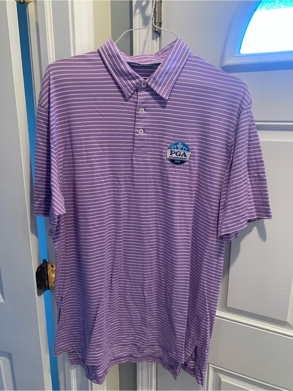 Polo Golf Men’s Purple Striped Polo Shirt - Oak Hill 2013 PGA Championship